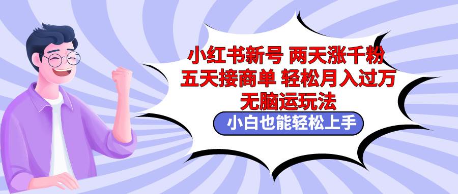 小红书新号两天涨千粉五天接商单轻松月入过万 无脑搬运玩法 小白也能轻…-石龙大哥笔记