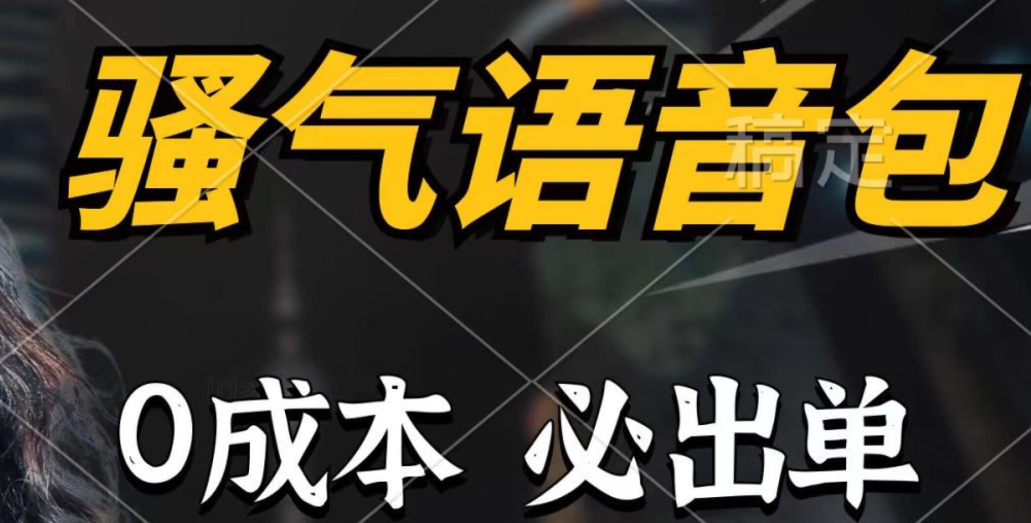 骚气语音包，0成本一天1000+，闭着眼也能出单，详细教程！-石龙大哥笔记