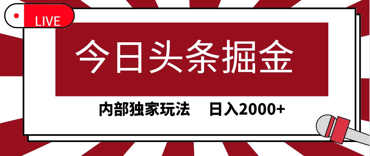 今日头条掘金，30秒一篇文章，内部独家玩法，日入2000+-石龙大哥笔记