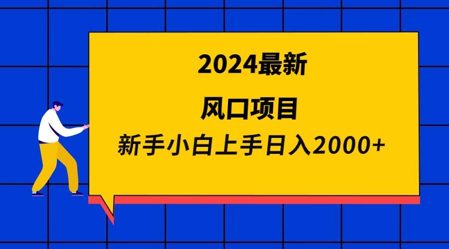 2024最新风口项目 新手小白日入2000+-石龙大哥笔记