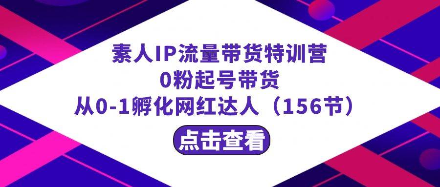 繁星·计划素人IP流量带货特训营：0粉起号带货 从0-1孵化网红达人（156节）-石龙大哥笔记