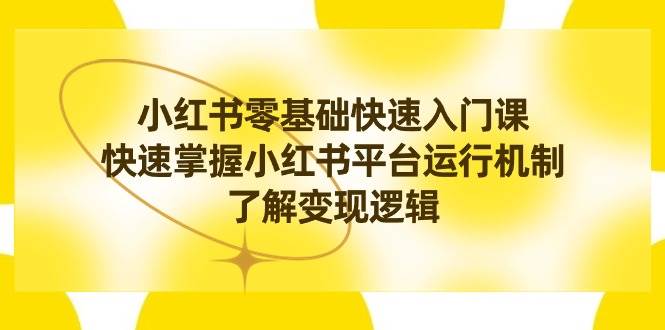 小红书0基础快速入门课，快速掌握小红书平台运行机制，了解变现逻辑-石龙大哥笔记