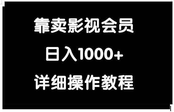 靠卖影视会员，日入1000+-石龙大哥笔记