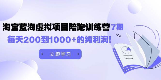 黄岛主《淘宝蓝海虚拟项目陪跑训练营7期》每天200到1000+的纯利润-石龙大哥笔记