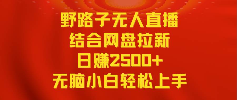 无人直播野路子结合网盘拉新，日赚2500+多平台变现，小白无脑轻松上手操作-石龙大哥笔记