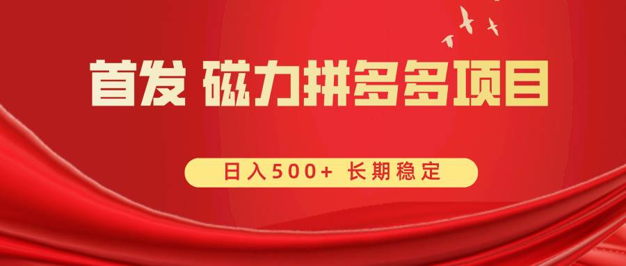 首发 磁力拼多多自撸  日入500+-石龙大哥笔记