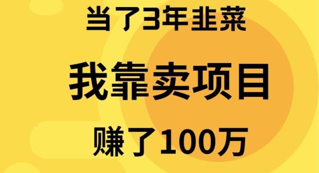 当了3年韭菜，我靠卖项目赚了100万-石龙大哥笔记