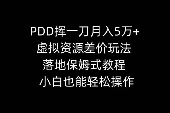 PDD挥一刀月入5万+，虚拟资源差价玩法，落地保姆式教程，小白也能轻松操作-石龙大哥笔记