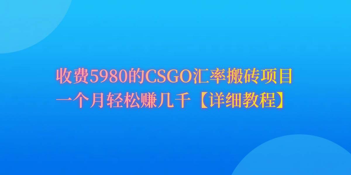 CSGO装备搬砖，月综合收益率高达60%，你也可以！-石龙大哥笔记