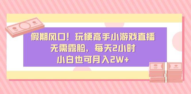 假期风口！玩梗高手小游戏直播，无需露脸，每天2小时，小白也可月入2W+-石龙大哥笔记