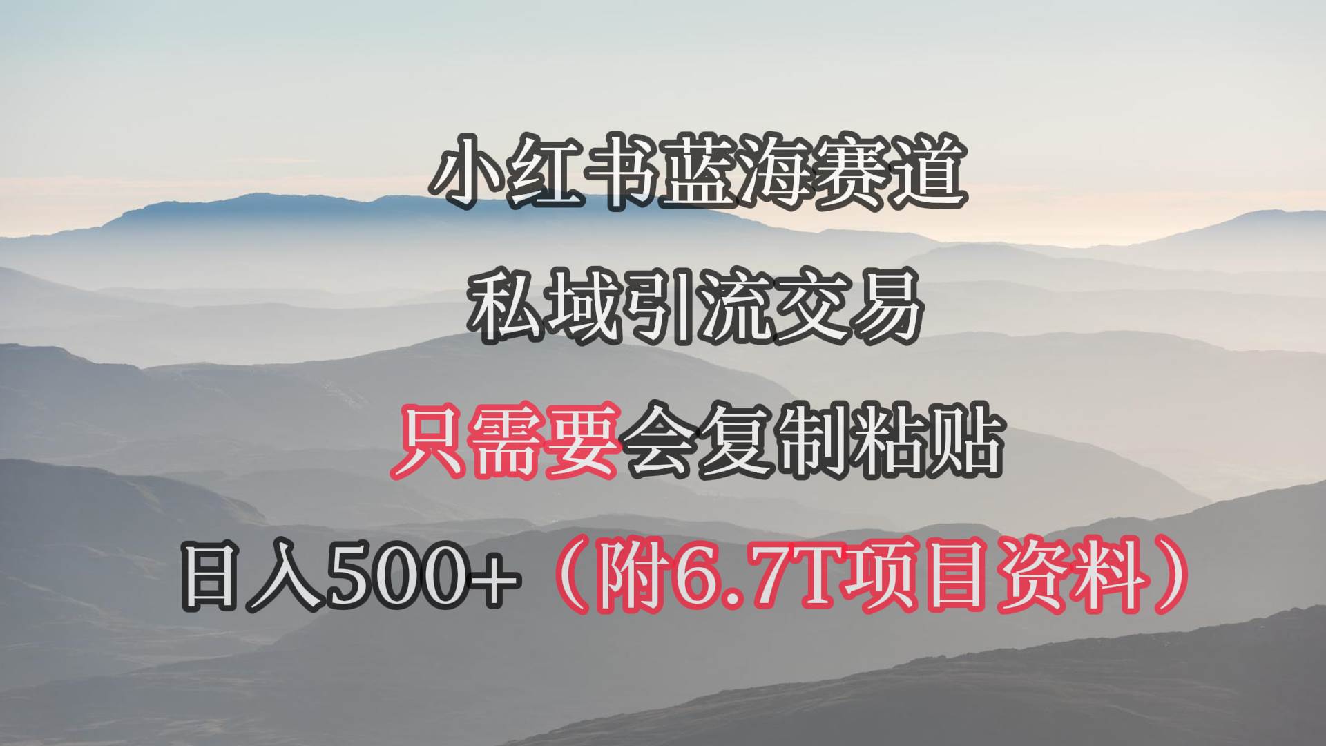 小红书短剧赛道，私域引流交易，会复制粘贴，日入500+（附6.7T短剧资源）-石龙大哥笔记