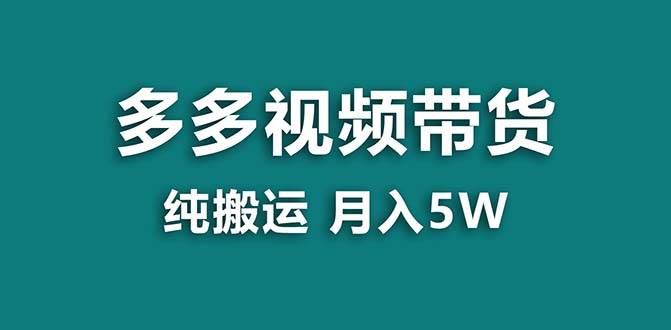 【蓝海项目】拼多多视频带货 纯搬运一个月搞了5w佣金，小白也能操作 送工具-石龙大哥笔记