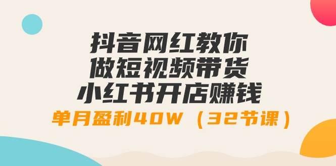 抖音网红教你做短视频带货+小红书开店赚钱，单月盈利40W（32节课）-石龙大哥笔记