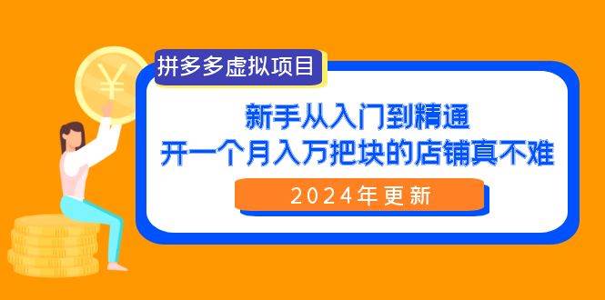 拼多多虚拟项目：入门到精通，开一个月入万把块的店铺 真不难（24年更新）-石龙大哥笔记