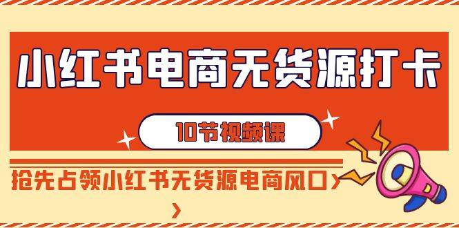 小红书电商-无货源打卡，抢先占领小红书无货源电商风口（10节课）-石龙大哥笔记