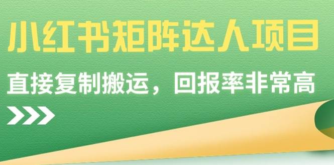 小红书矩阵达人项目，直接复制搬运，回报率非常高-石龙大哥笔记