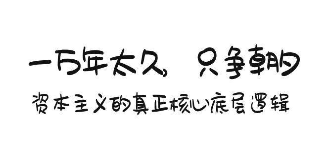 某付费文章《一万年太久，只争朝夕：资本主义的真正核心底层逻辑》-石龙大哥笔记