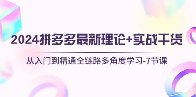 2024拼多多 最新理论+实战干货，从入门到精通全链路多角度学习-7节课-石龙大哥笔记