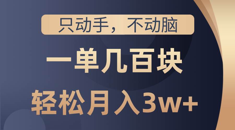 只动手不动脑，一单几百块，轻松月入3w+，看完就能直接操作，详细教程-石龙大哥笔记