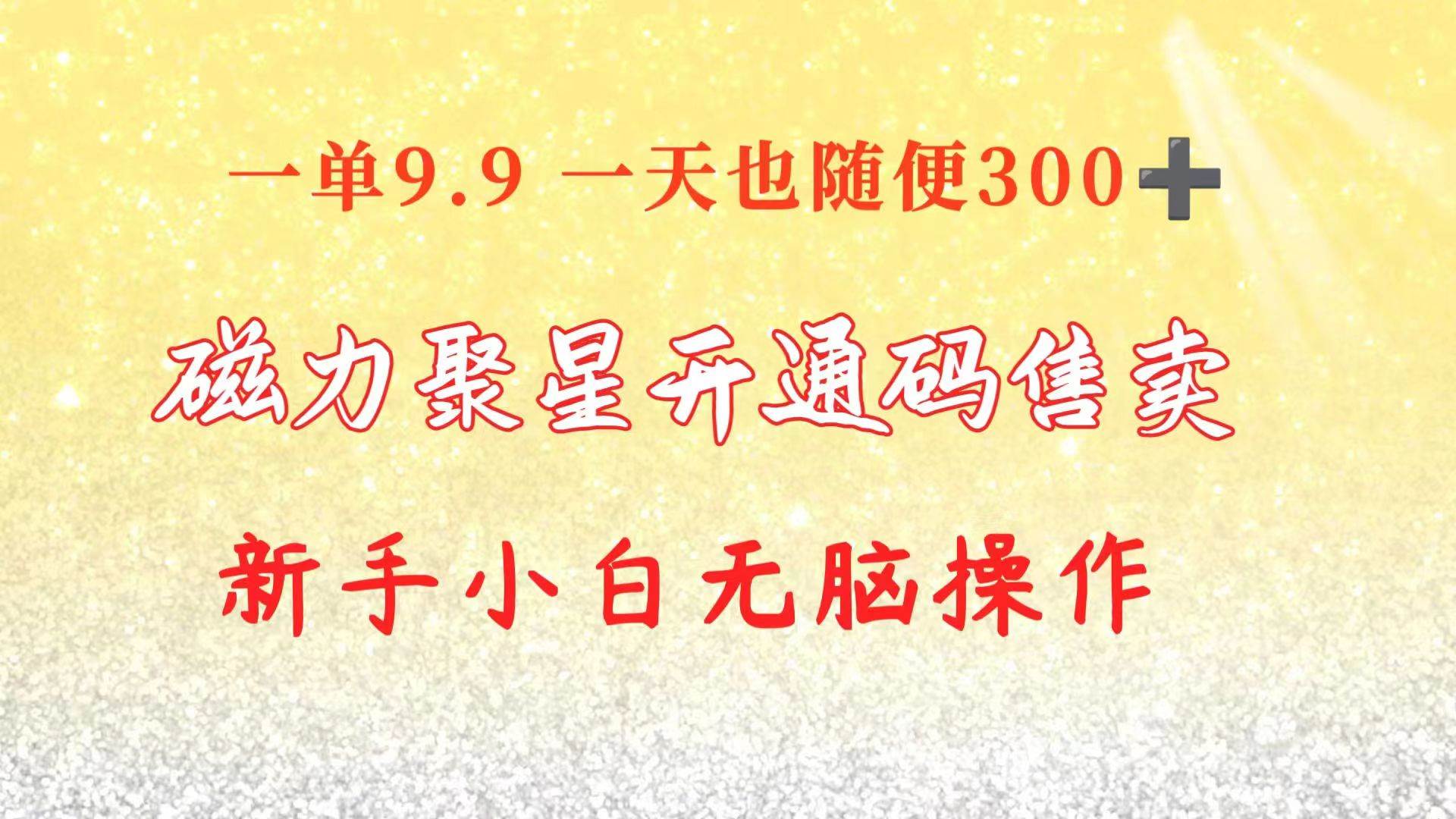 快手磁力聚星码信息差 售卖  一单卖9.9  一天也轻松300+ 新手小白无脑操作-石龙大哥笔记