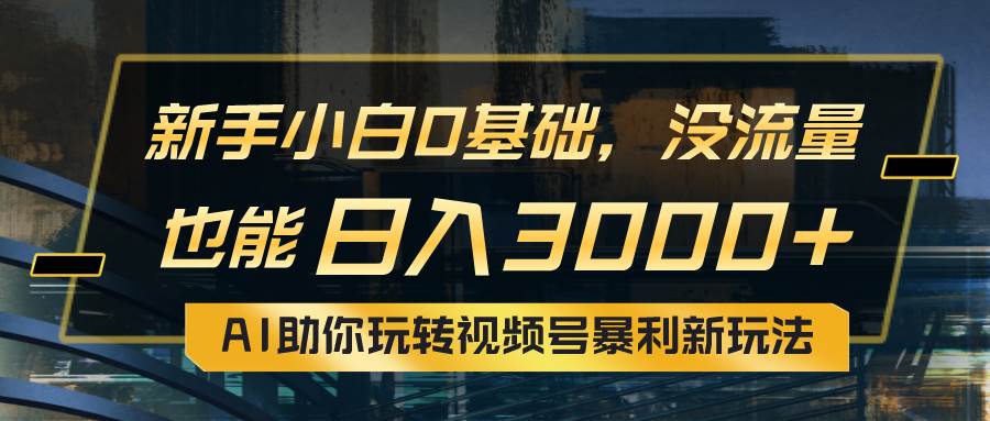 小白0基础，没流量也能日入3000+：AI助你玩转视频号暴利新玩法-石龙大哥笔记