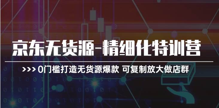 京东无货源-精细化特训营，0门槛打造无货源爆款 可复制放大做店群-石龙大哥笔记