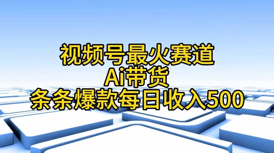 视频号最火赛道——Ai带货条条爆款每日收入500-石龙大哥笔记