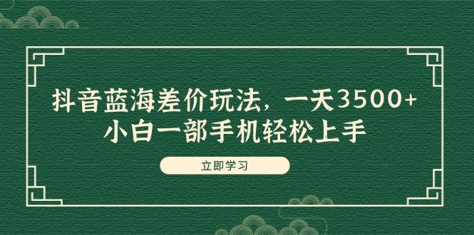 抖音蓝海差价玩法，一天3500+，小白一部手机轻松上手-石龙大哥笔记