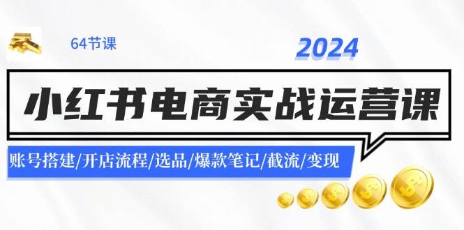 2024小红书电商实战运营课：账号搭建/开店流程/选品/爆款笔记/截流/变现-石龙大哥笔记