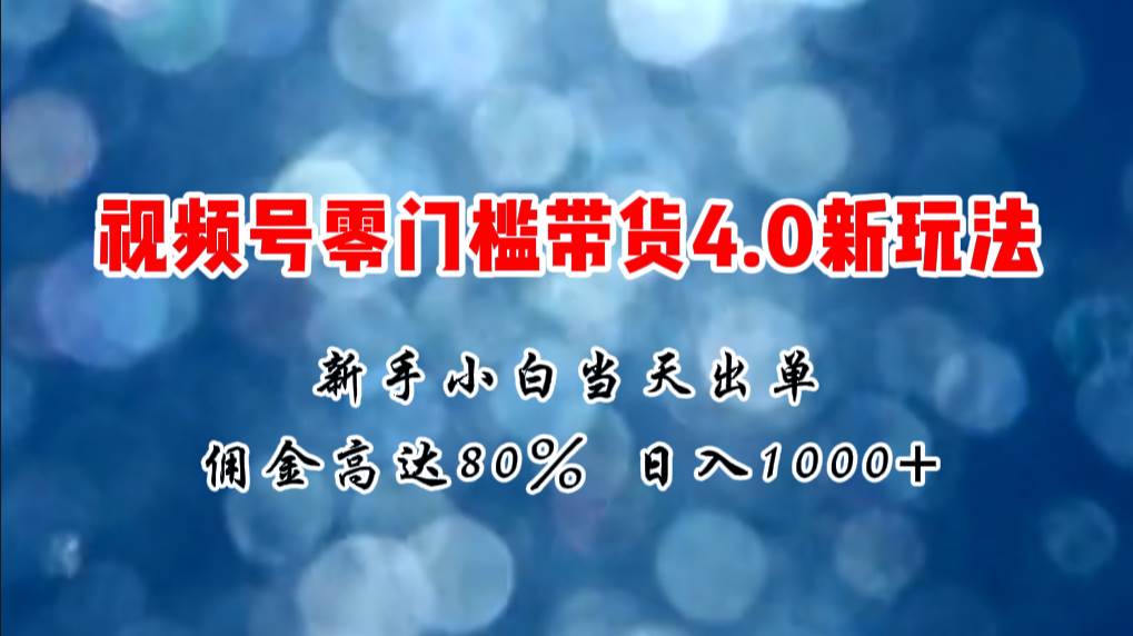 微信视频号零门槛带货4.0新玩法，新手小白当天见收益，日入1000+-石龙大哥笔记