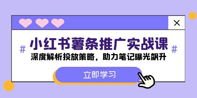 小红书-薯 条 推 广 实战课：深度解析投放策略，助力笔记曝光飙升-石龙大哥笔记