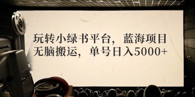 玩转小绿书平台，蓝海项目，无脑搬运，单号日入5000+-石龙大哥笔记