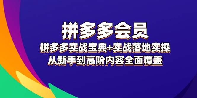 拼多多 会员，拼多多实战宝典+实战落地实操，从新手到高阶内容全面覆盖-石龙大哥笔记