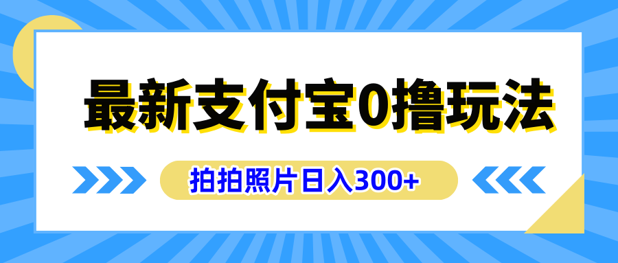 最新支付宝0撸玩法，拍照轻松赚收益，日入300+有手机就能做-石龙大哥笔记