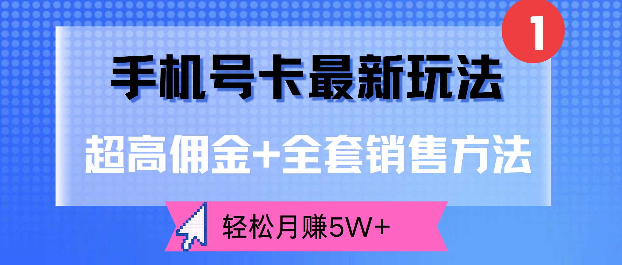 超高佣金+全套销售方法，手机号卡最新玩法，轻松月赚5W+-石龙大哥笔记