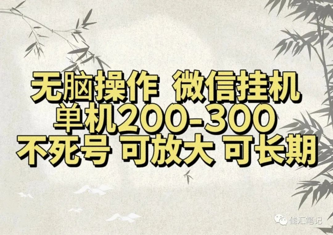 无脑操作微信视频号挂机单机200-300一天，不死号，可放大，工作室实测-石龙大哥笔记