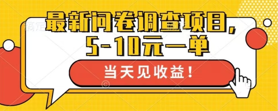 最新问卷调查项目，共12个平台，单日零撸100＋-石龙大哥笔记