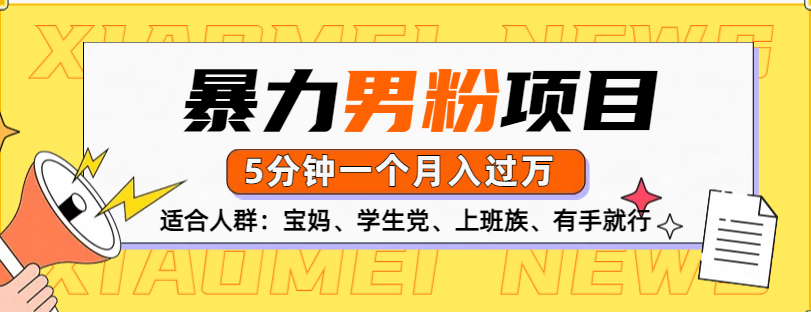 男粉项目，5分钟一个，无脑月入五位数-石龙大哥笔记