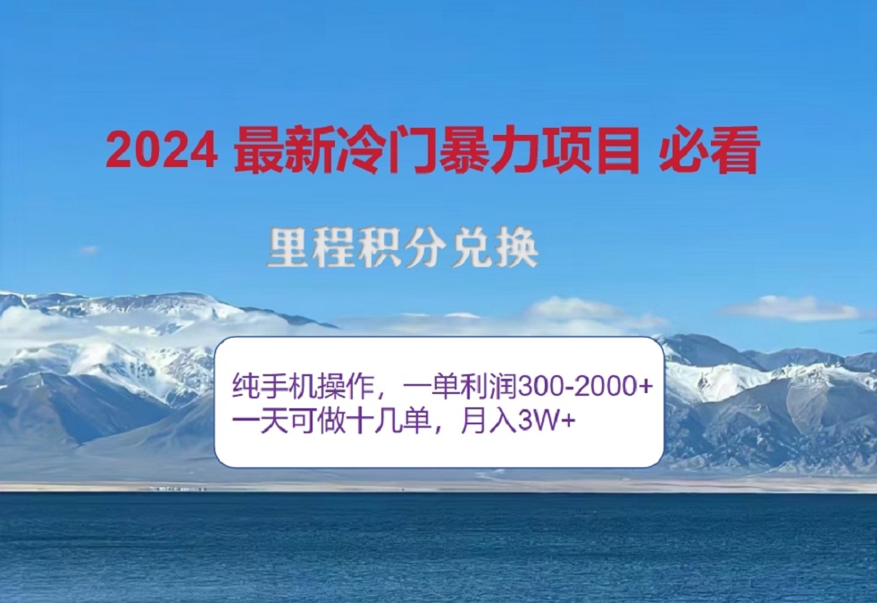 2024惊爆冷门暴利！出行高峰来袭，里程积分，高爆发期，一单300+—2000+，月入过万不是梦！-石龙大哥笔记